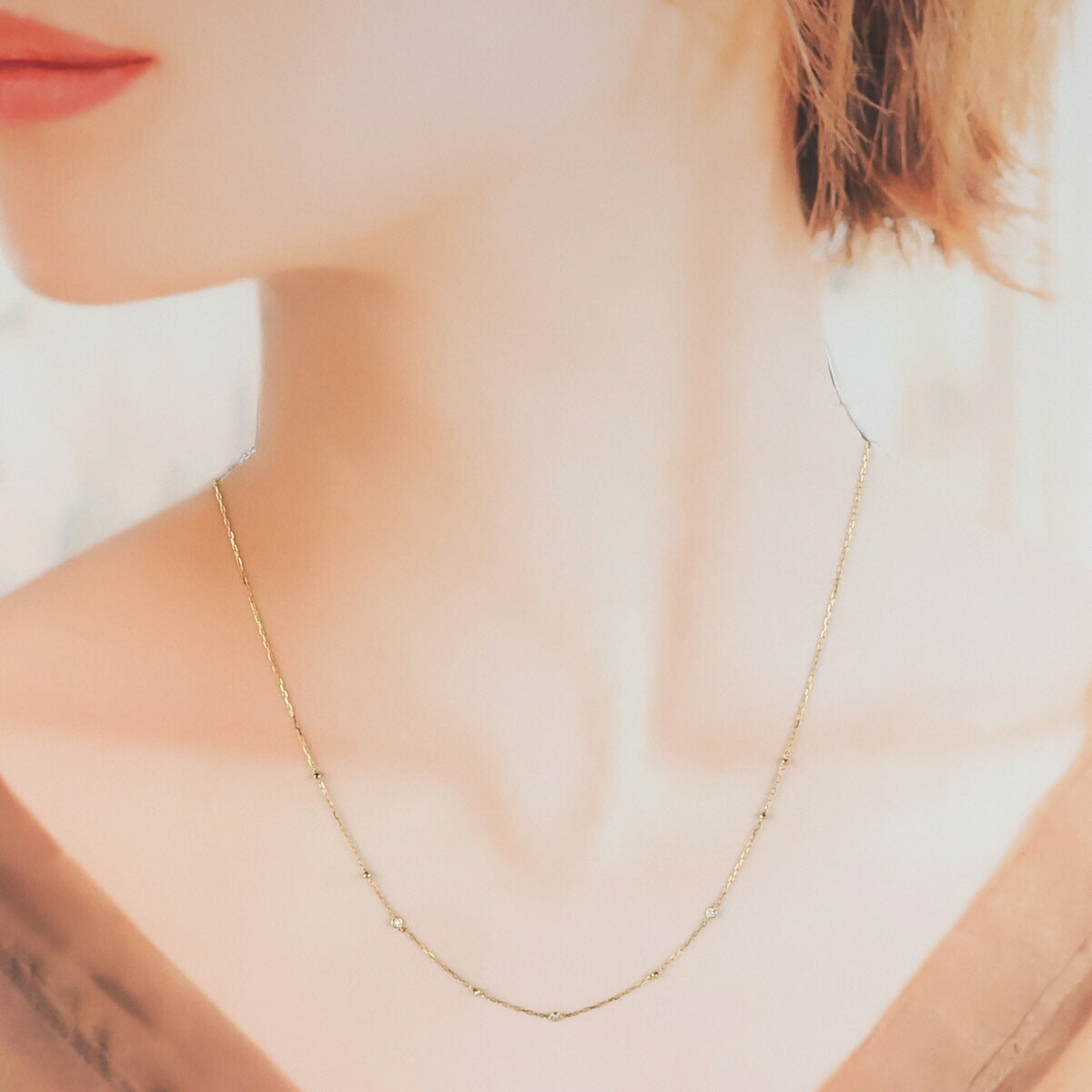 アーカー ダイヤモンド 0.02ct コロネット ネックレス K18YG J0606