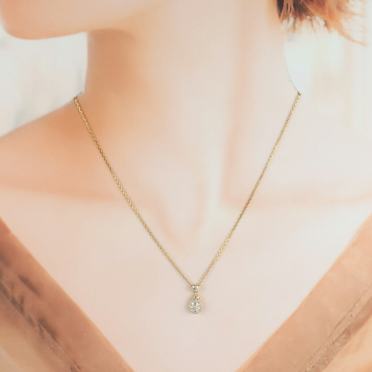 ミキモト ダイヤモンド0.26ct ネックレス K18YG J0726