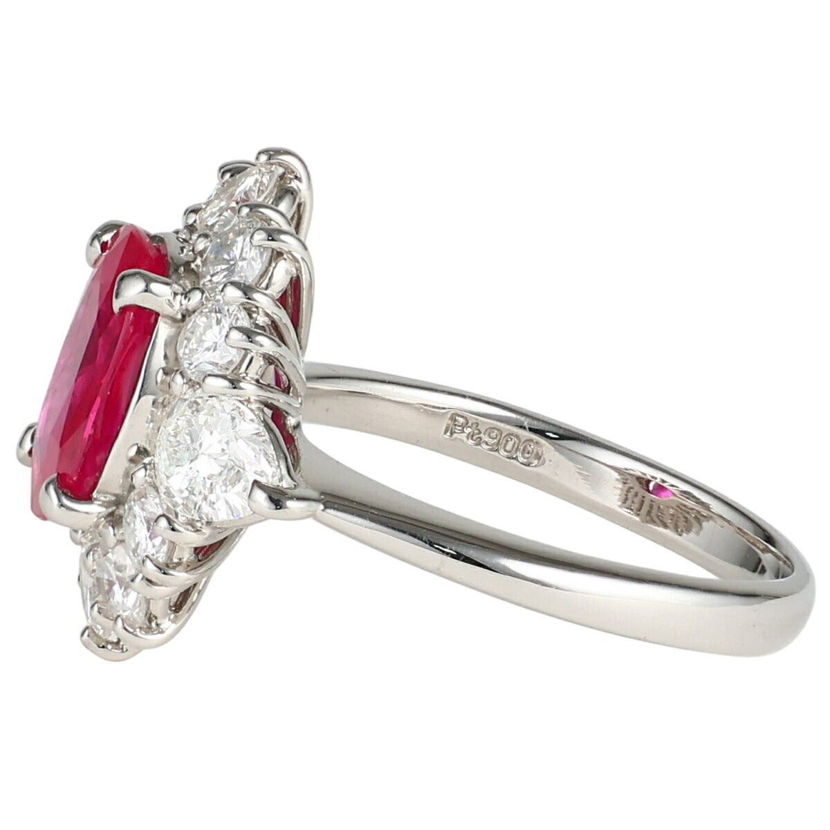 ルビー 2.03ct ダイヤモンド 1.48ct リング Pt900 12号 鑑別書付 J0741