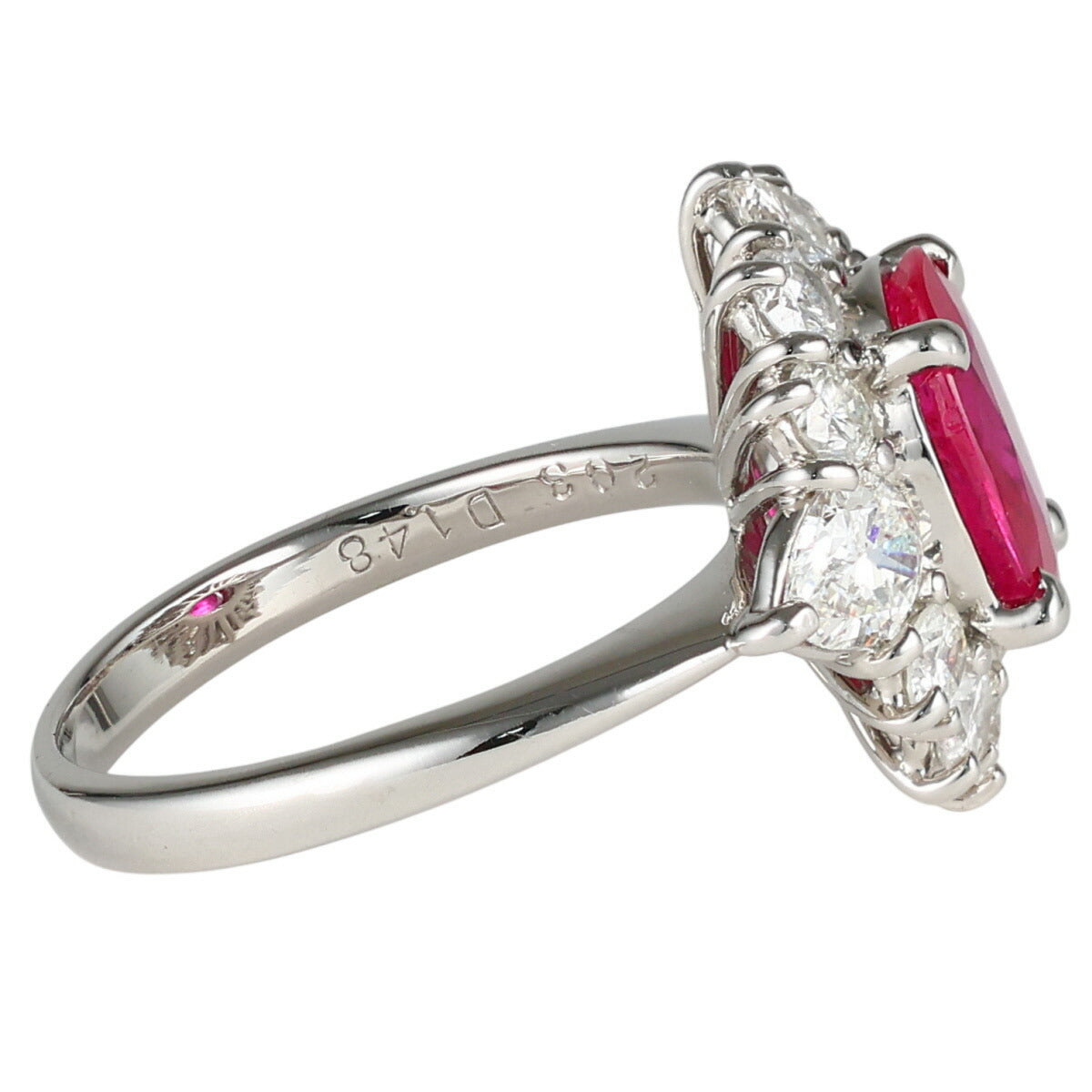 ルビー 2.03ct ダイヤモンド 1.48ct リング Pt900 12号 鑑別書付 J0741