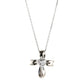 ミキモト ダイヤモンド 0.01ct クロスデザイン ネックレス K18WG J0886
