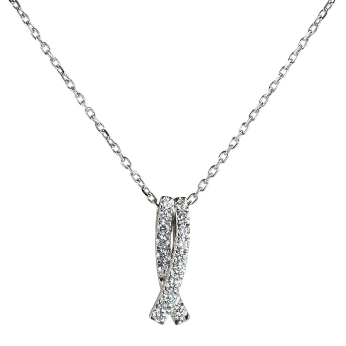 ミキモト ダイヤモンド 0.36ct デザイン ネックレス K18WG J1035