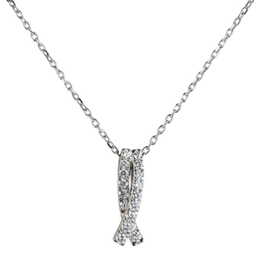 ミキモト ダイヤモンド 0.36ct デザイン ネックレス K18WG J1035