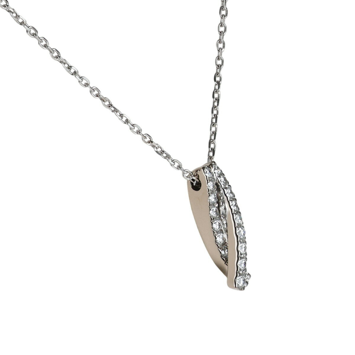 ミキモト ダイヤモンド 0.36ct デザイン ネックレス K18WG J1035