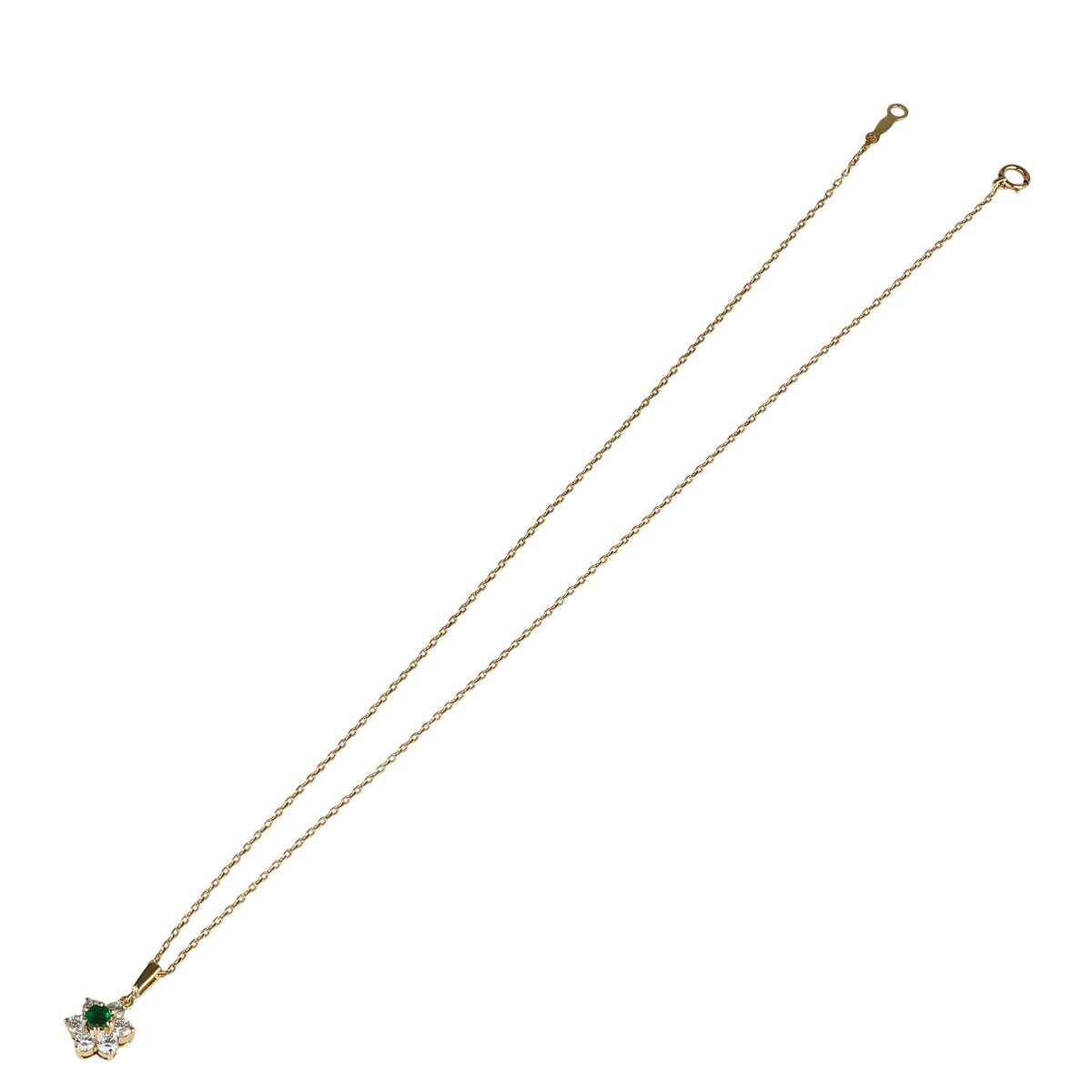 ミキモト エメラルド 0.25ct ダイヤモンド 0.49ct ネックレス K18YG J1127