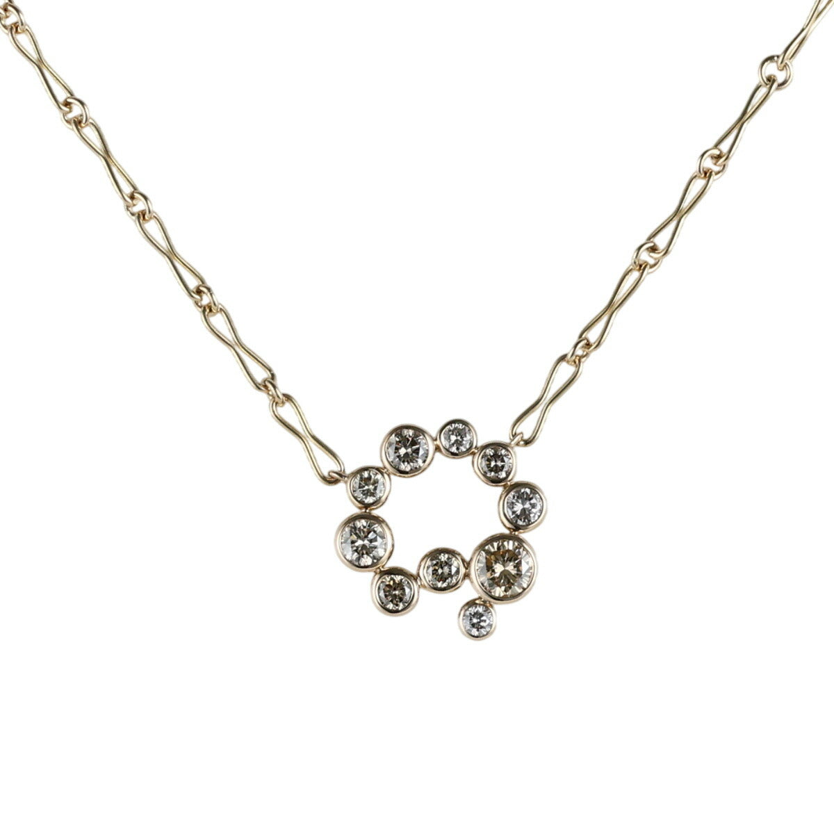 カシケイ ダイヤモンド/0.65ct ベゼル ネックレス BD087 K18BG J1230