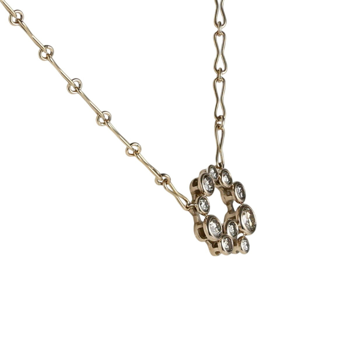 カシケイ ダイヤモンド/0.65ct ベゼル ネックレス BD087 K18BG J1230