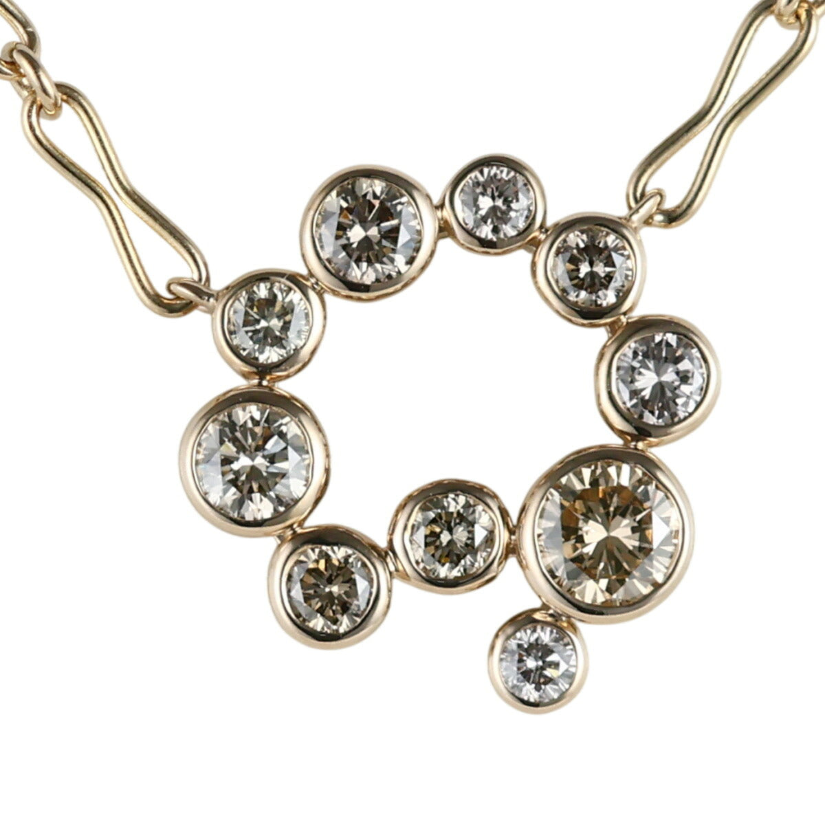 カシケイ ダイヤモンド/0.65ct ベゼル ネックレス BD087 K18BG J1230
