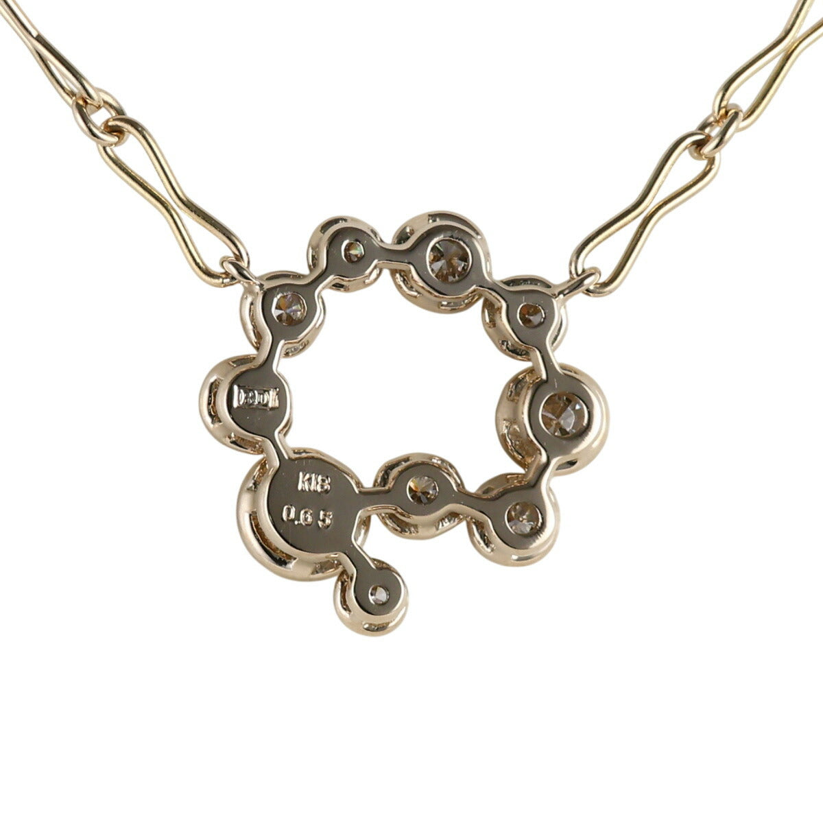 カシケイ ダイヤモンド/0.65ct ベゼル ネックレス BD087 K18BG J1230