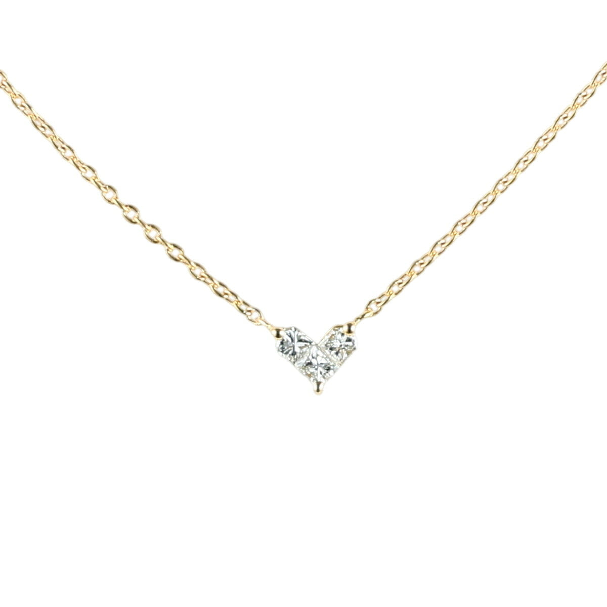 スタージュエリー ダイヤモンド 0.15ct ミステリアスハート ネックレス 2ZN1027 K18YG 保付 J1341