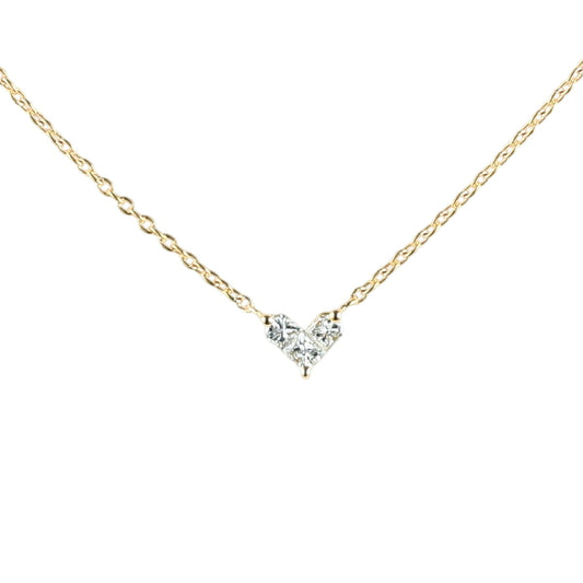 スタージュエリー ダイヤモンド 0.15ct ミステリアスハート ネックレス 2ZN1027 K18YG 保付 J1341
