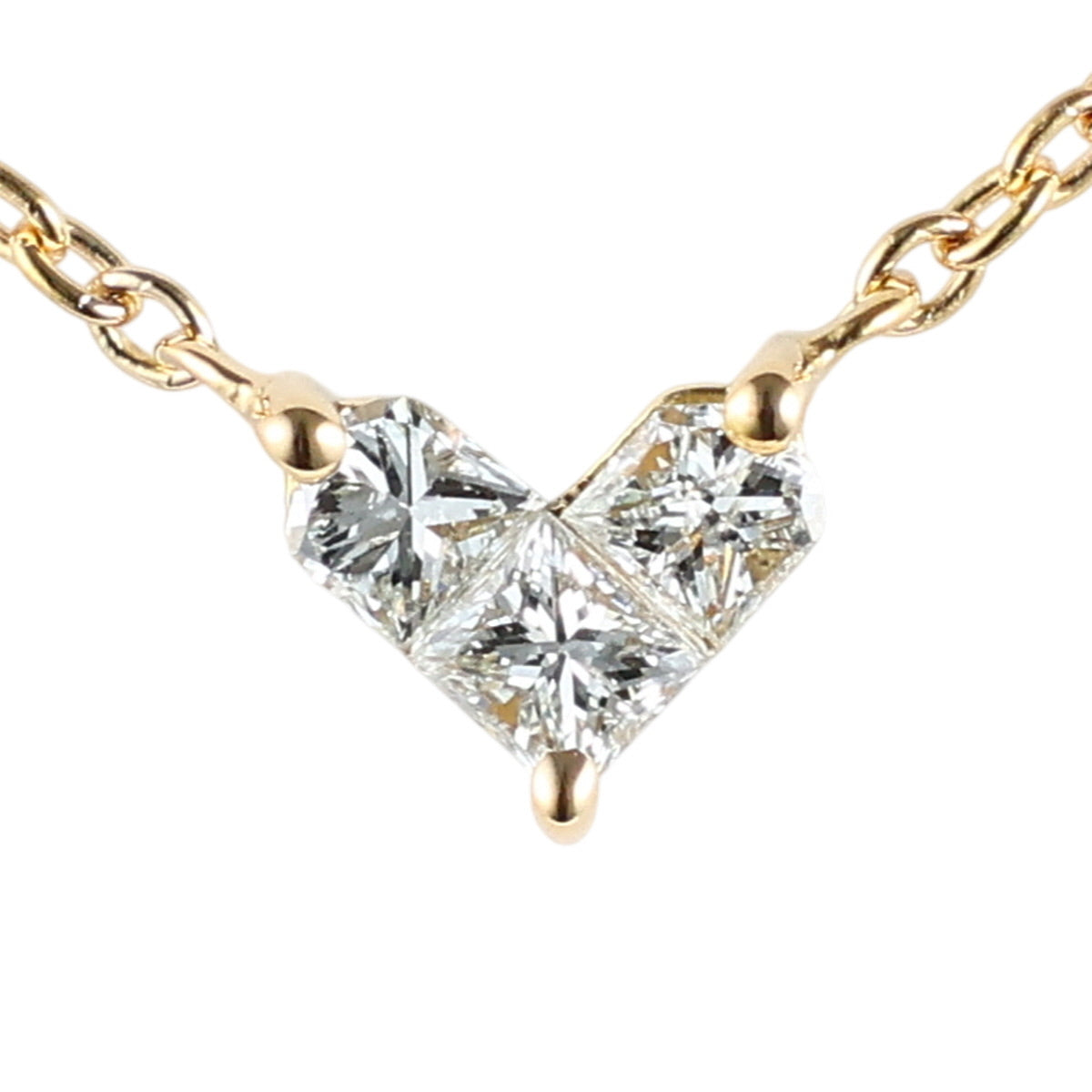 スタージュエリー ダイヤモンド 0.15ct ミステリアスハート ネックレス 2ZN1027 K18YG 保付 J1341