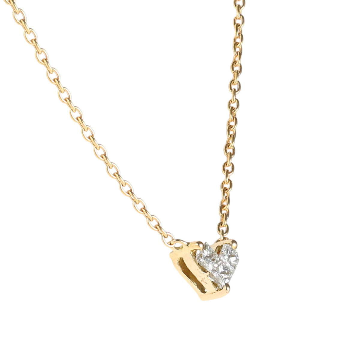 スタージュエリー ダイヤモンド 0.15ct ミステリアスハート ネックレス 2ZN1027 K18YG 保付 J1341