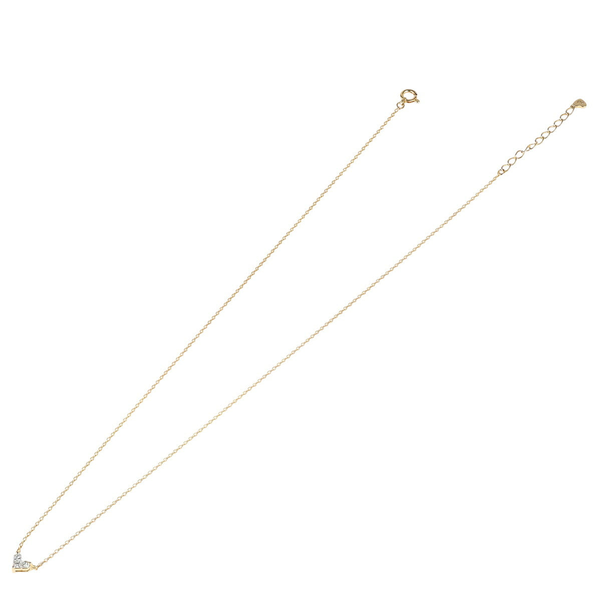 スタージュエリー ダイヤモンド 0.15ct ミステリアスハート ネックレス 2ZN1027 K18YG 保付 J1341