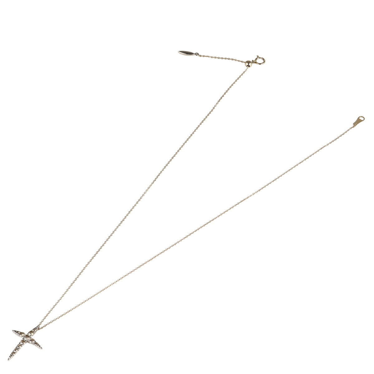 カシケイ ダイヤモンド 0.70ct ネイキッド クロス ネックレス K18BG J1439