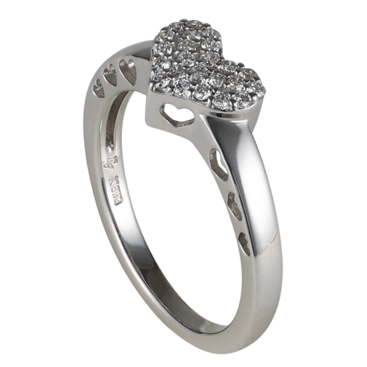 ポンテヴェキオ ダイヤモンド 0.13ct ハート リング K18WG 保付 J1628