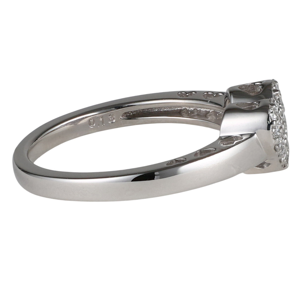 ポンテヴェキオ ダイヤモンド 0.13ct ハート リング K18WG 保付 J1628