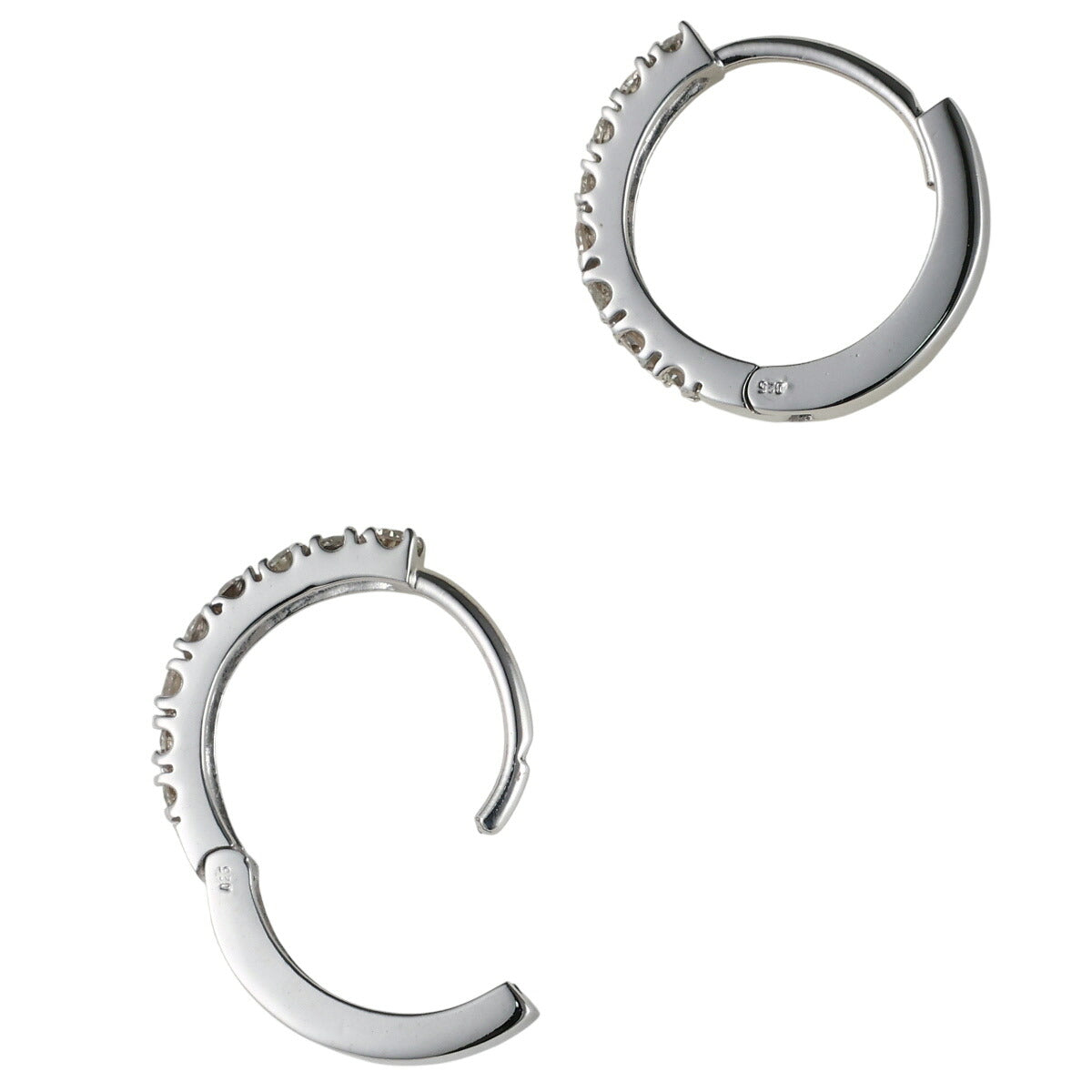 ダイヤモンド 0.25ct 0.25ct フープ ピアス K18WG J1630