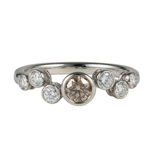 カシケイ ダイヤモンド 0.31ct 0.20ct ベゼル リング Pt900 11号 J1665