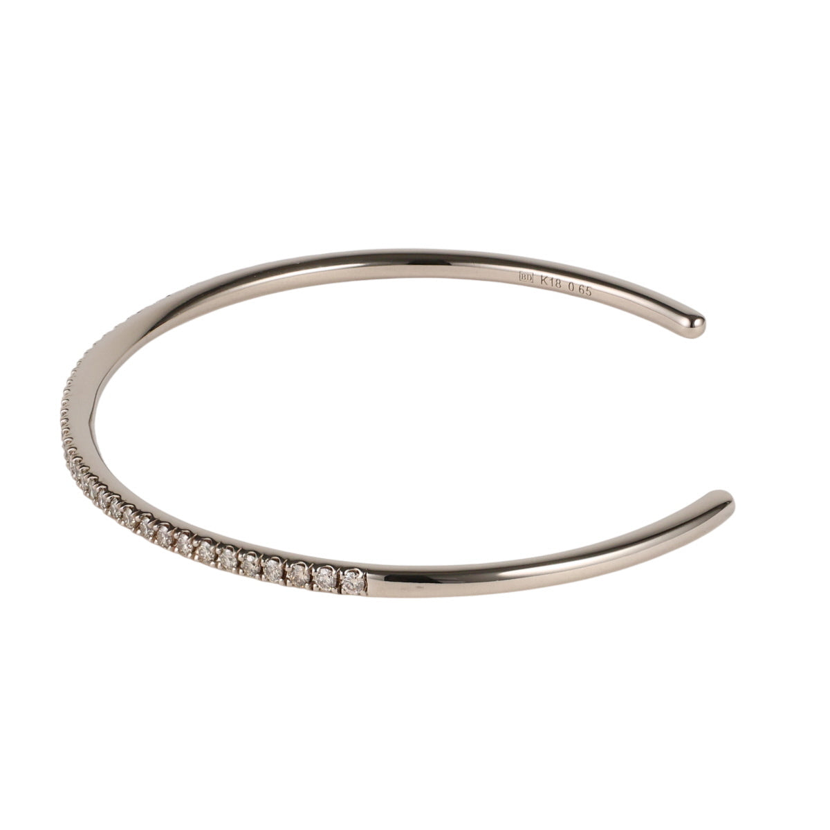 カシケイ ダイヤモンド 0.65ct ライン バングル K18BG J1706