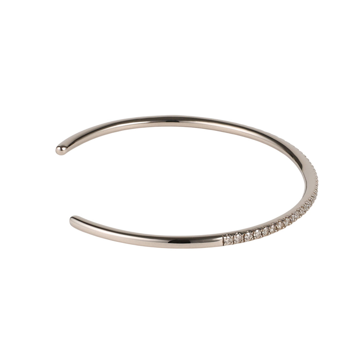 カシケイ ダイヤモンド 0.65ct ライン バングル K18BG J1706