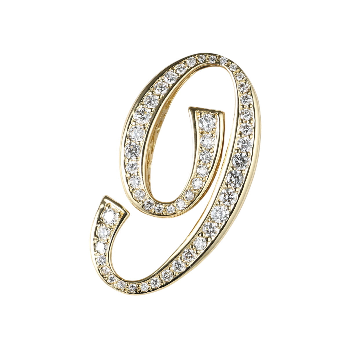 ゆきざき ダイヤモンド 1.10ct ノンブル ナンバー9 Lサイズ ペンダントトップ Y.NOMBRE.12.6.9.L K18YG J1815