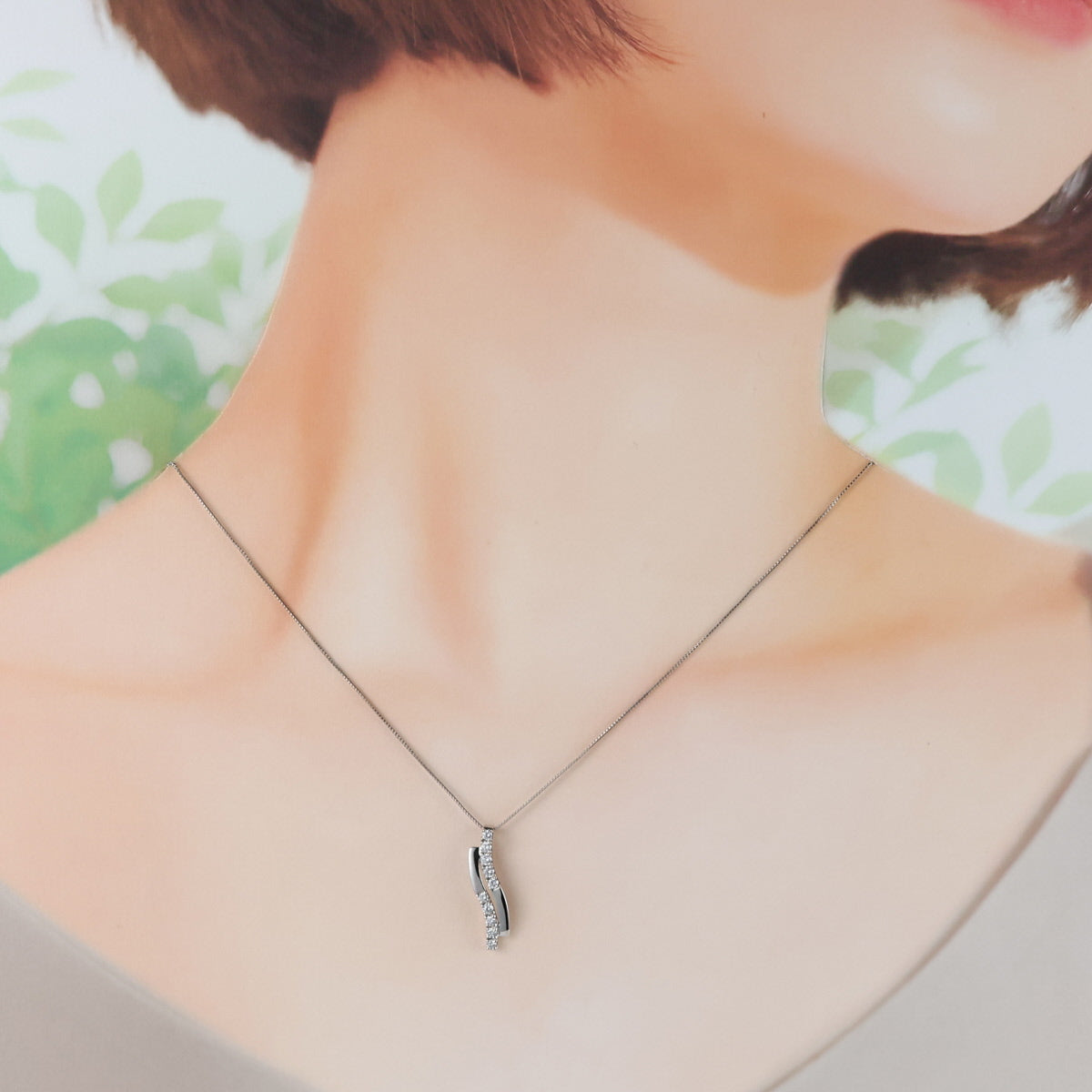 ダイヤモンド 0.313ct デザイン ネックレス Pt900 Pt850 J1877