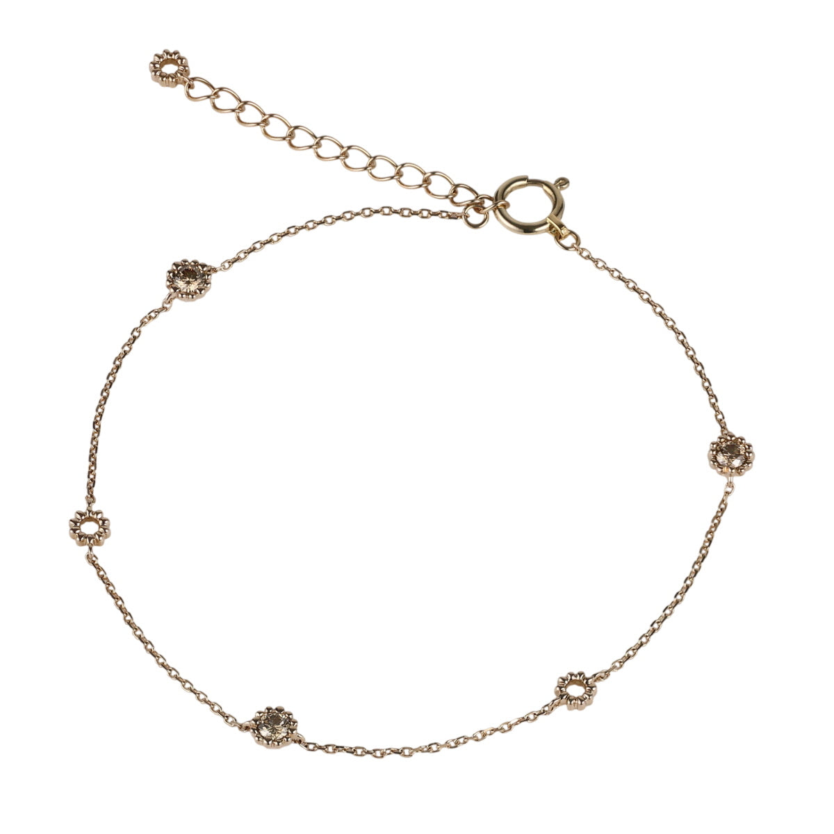 カシケイ ダイヤモンド 0.20ct ミル ブレスレット K18BG J1887