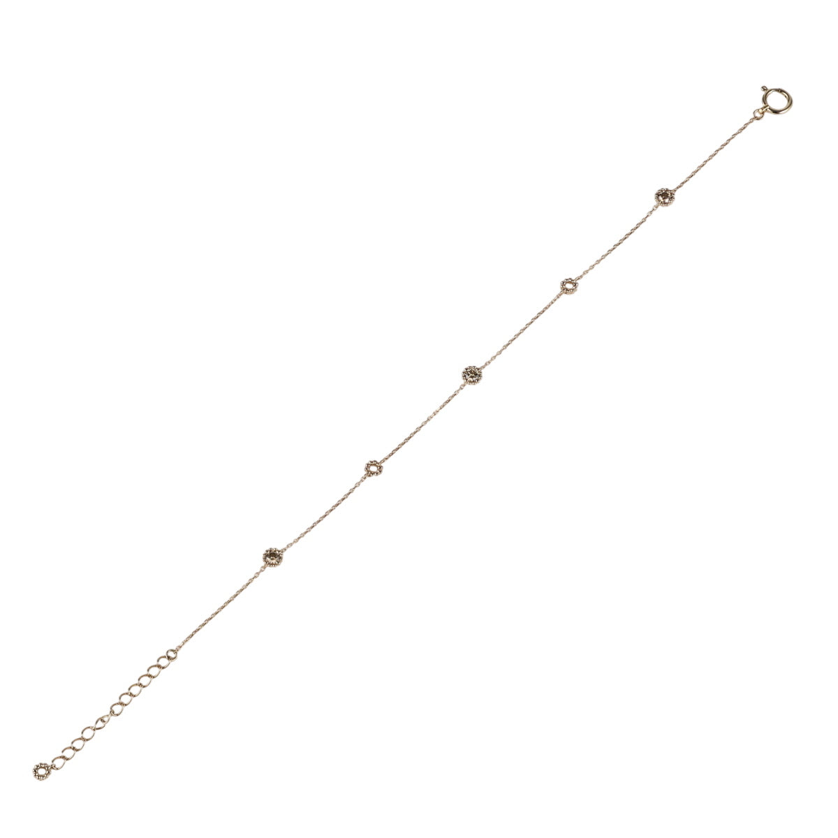 カシケイ ダイヤモンド 0.20ct ミル ブレスレット K18BG J1887