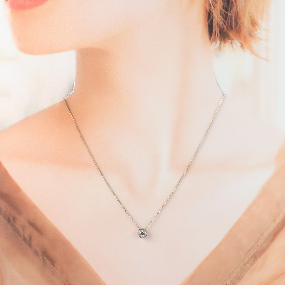 カシケイ ブラウンダイヤ 0.14ct ダイヤモンド 0.07ct モア ネックレス BMR002 K18BG J1910