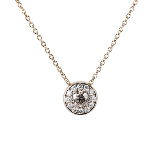 カシケイ ブラウンダイヤ 0.14ct ダイヤモンド 0.07ct モア ネックレス BMR002 K18BG J1910