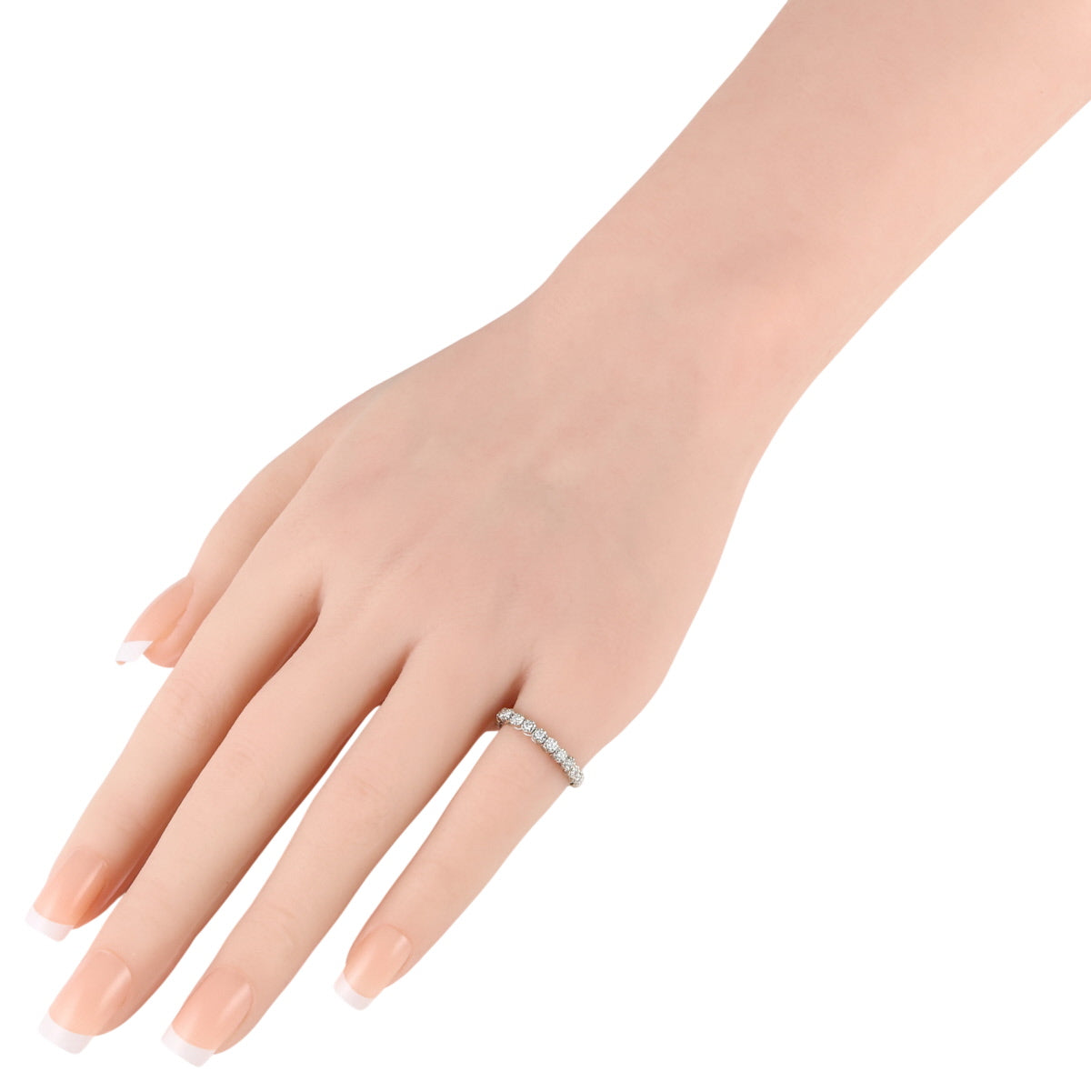 スタージュエリー ダイヤモンド 0.33ct チェーン リング K18WG フルエタニティ 7号 J2022