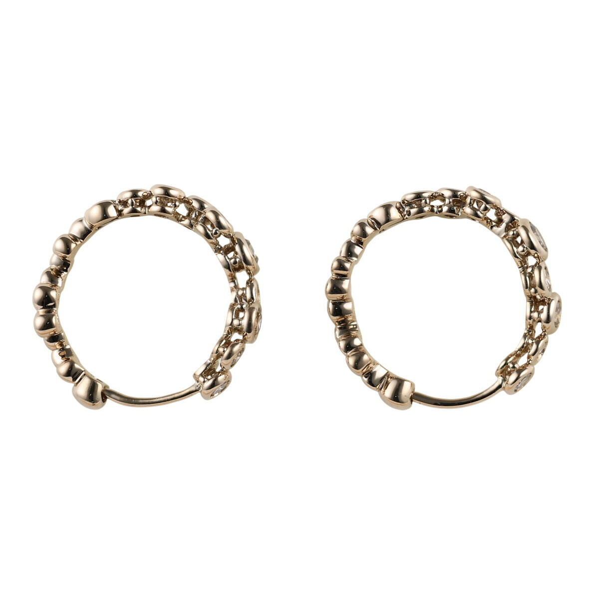 カシケイ ダイヤモンド 0.80ct ベゼル ピアス K18BG J2029
