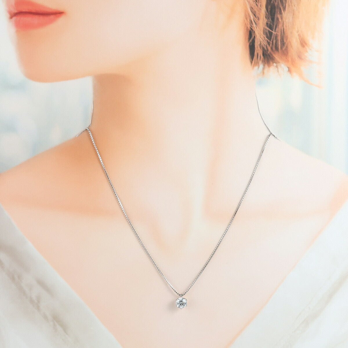 D-SI2-GOOD 1粒ダイヤモンド 1.012ct ネックレス Pt900 Pt850 鑑定書付 J2059
