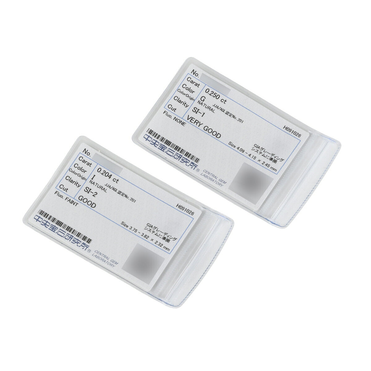 G-SI1-VG ダイヤモンド 0.250ct I-SI2-G ダイヤモンド 0.204ct 一粒 ピアス Pt850 J2109