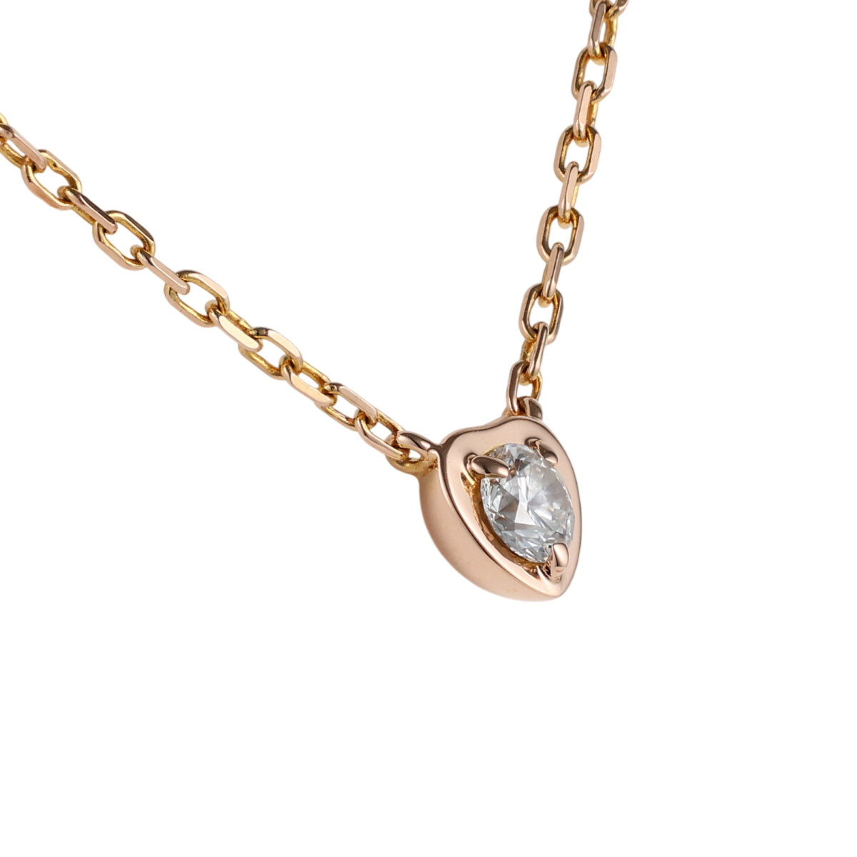カルティエ ダイヤモンド ダムール ハート ネックレス K18PG J2117