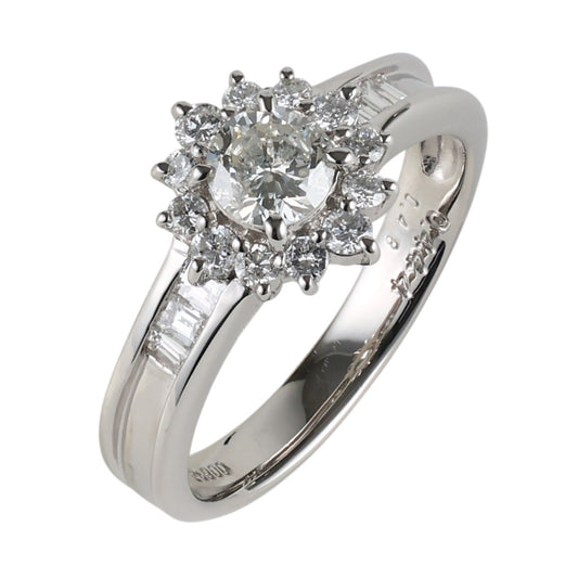 I-I1-G ダイヤモンド 0.444ct 0.48ct デザイン リング Pt900 12号 J2189