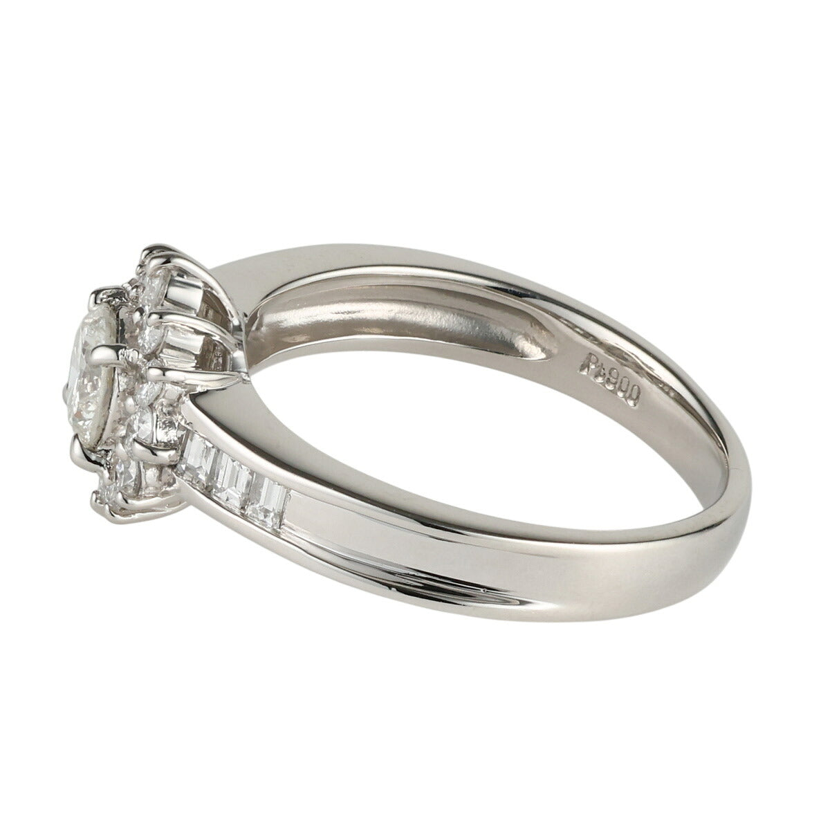 I-I1-G ダイヤモンド 0.444ct 0.48ct デザイン リング Pt900 12号 J2189