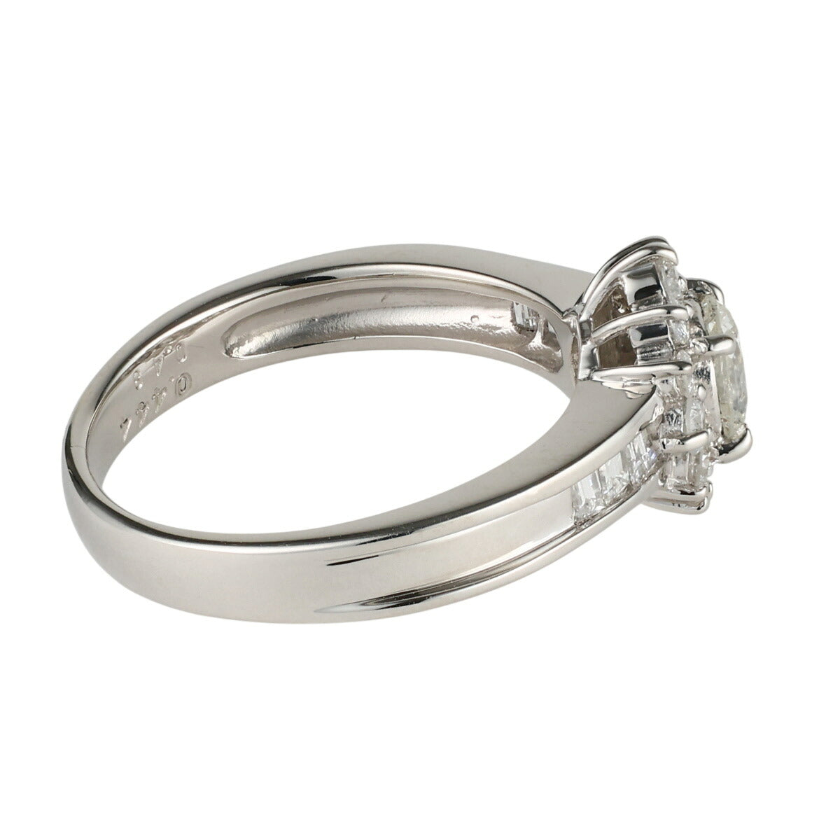 I-I1-G ダイヤモンド 0.444ct 0.48ct デザイン リング Pt900 12号 J2189