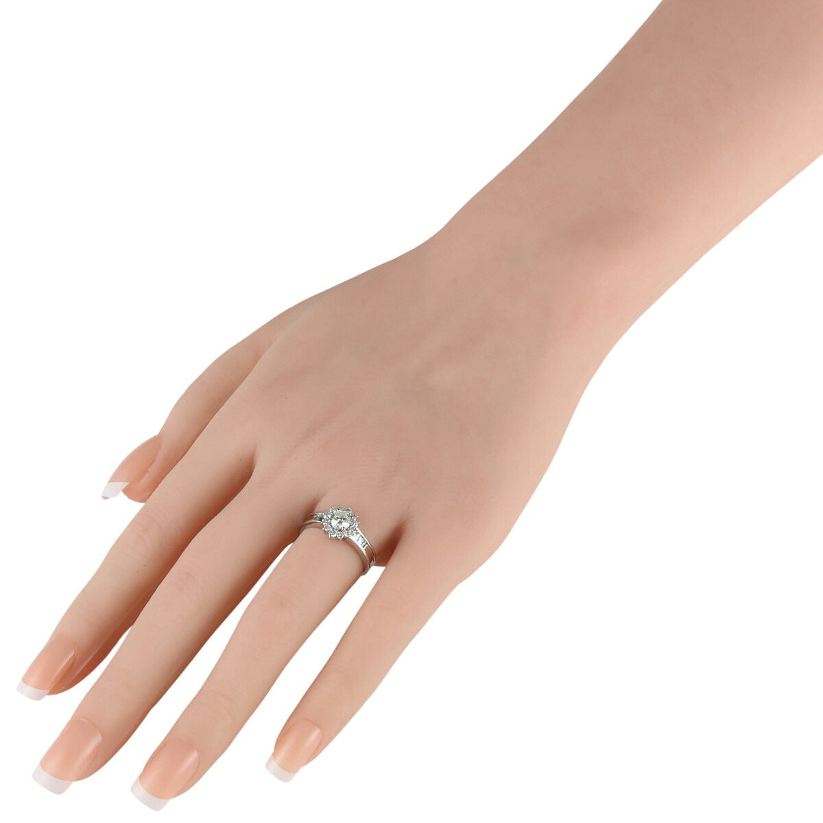I-I1-G ダイヤモンド 0.444ct 0.48ct デザイン リング Pt900 12号 J2189