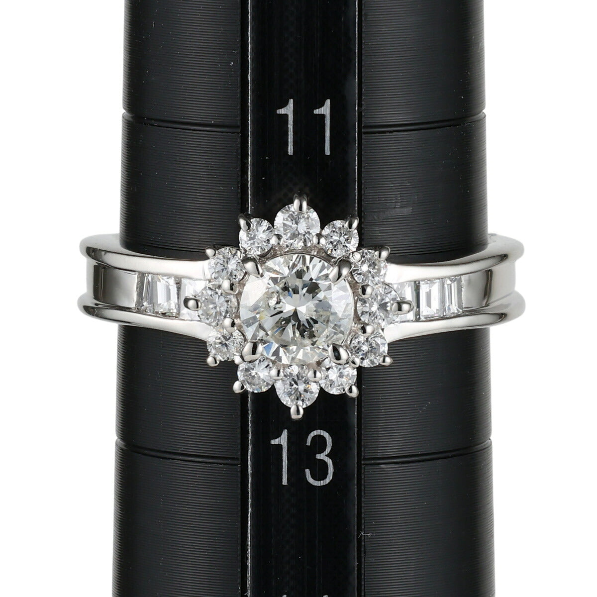 I-I1-G ダイヤモンド 0.444ct 0.48ct デザイン リング Pt900 12号 J2189