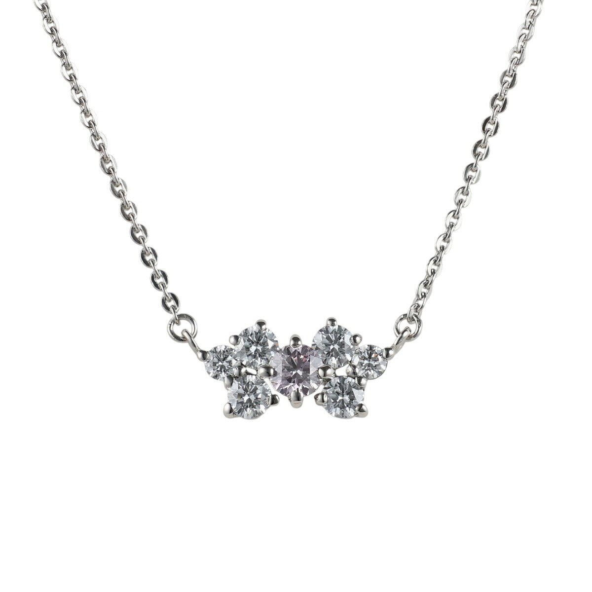 ピンクダイヤ 0.08ct ダイヤモンド 0.18ct ネックレス Pt900 Pt850 ソーティング付 J2220