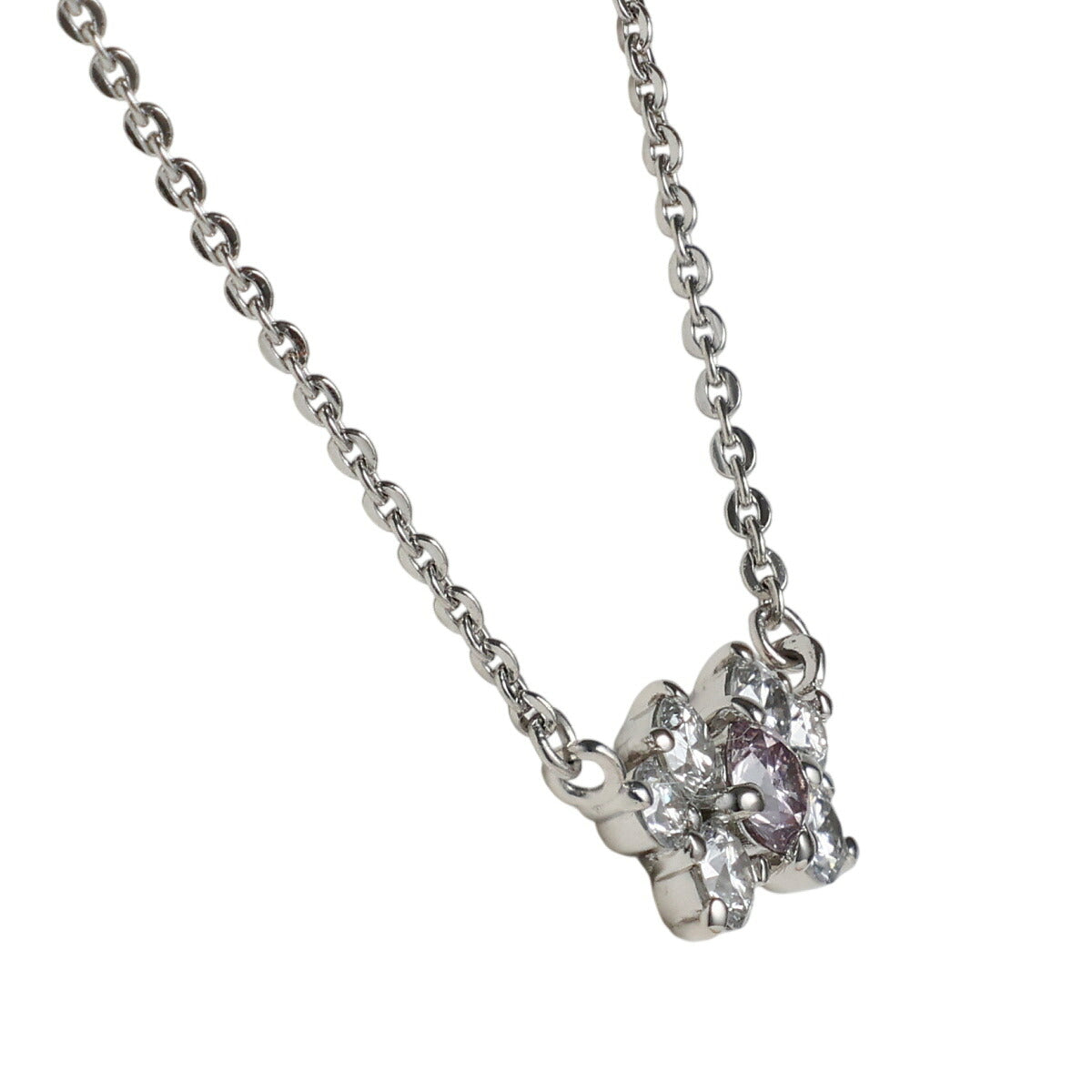 ピンクダイヤ 0.08ct ダイヤモンド 0.18ct ネックレス Pt900 Pt850 ソーティング付 J2220