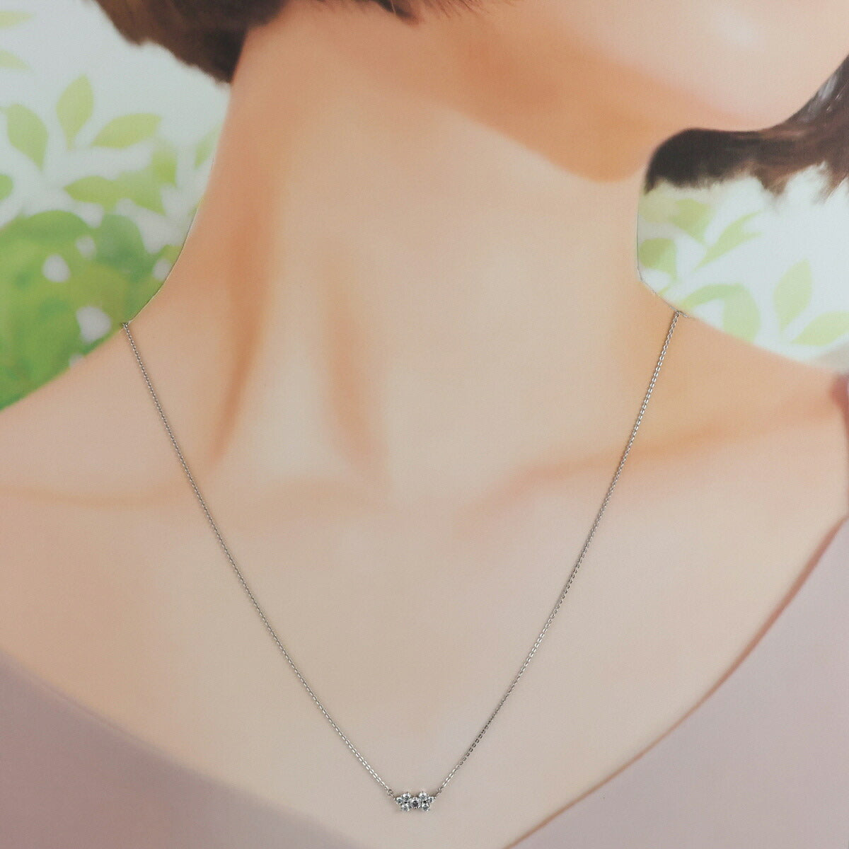 ピンクダイヤ 0.08ct ダイヤモンド 0.18ct ネックレス Pt900 Pt850 ソーティング付 J2220