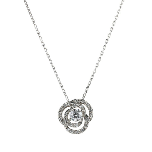 ヴァンドーム青山 ダイヤモンド 0.168ct 0.09ct バラモチーフ ネックレス Pt950 Pt850 J2234