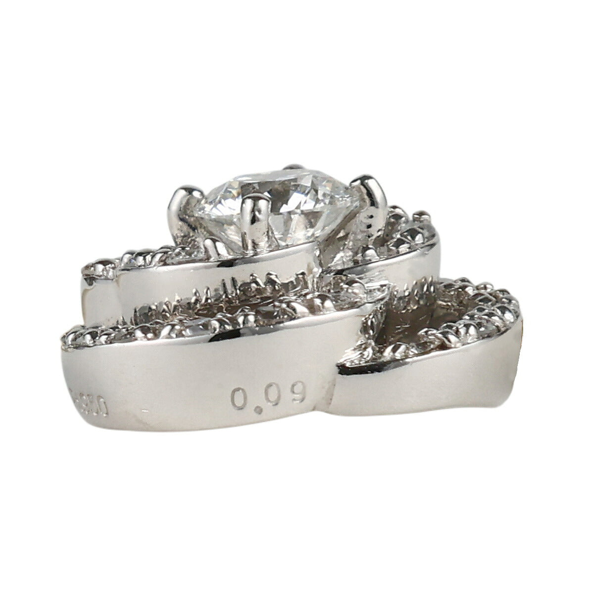 ヴァンドーム青山 ダイヤモンド 0.168ct 0.09ct バラモチーフ ネックレス Pt950 Pt850 J2234