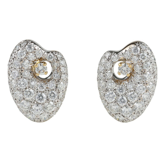 タサキ ダイヤモンド 0.85ct 0.85ct クリップ式 イヤリング K18WG 箱付 J2242