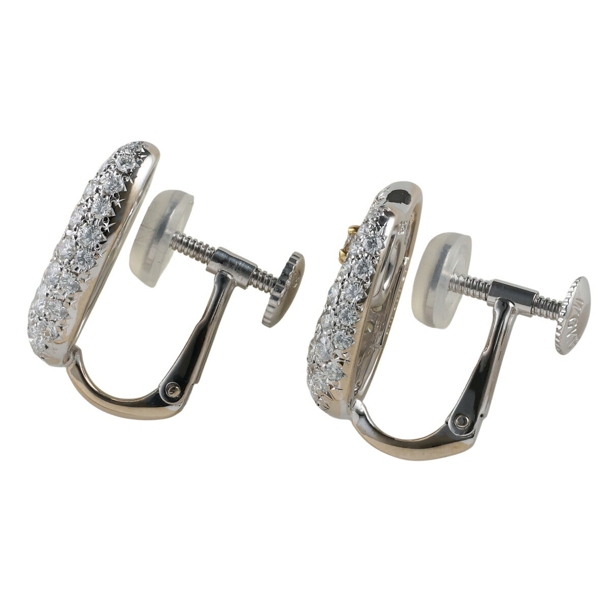 タサキ ダイヤモンド 0.85ct 0.85ct クリップ式 イヤリング K18WG 箱付 J2242