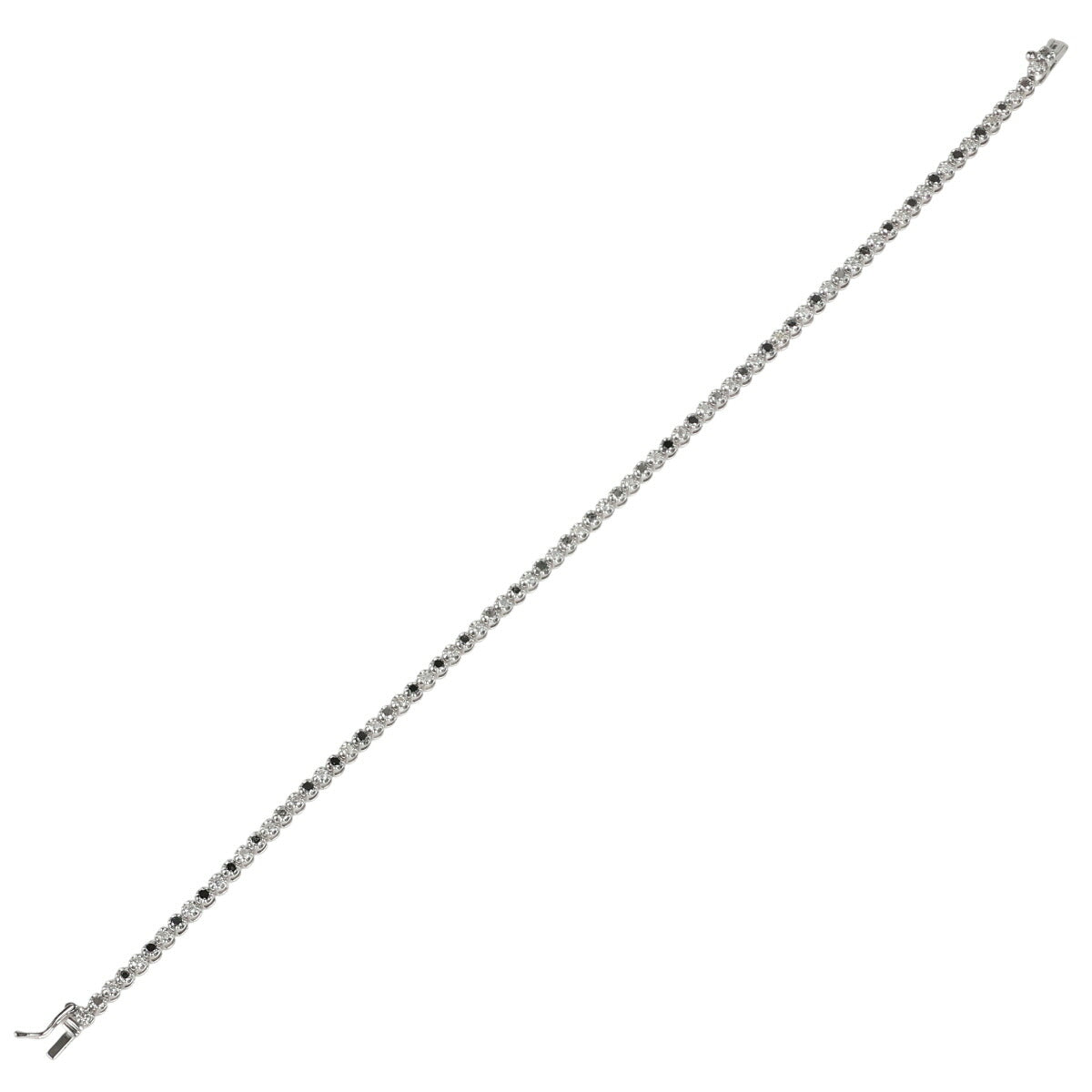 ダイヤモンド 1.00ct ブラックダイヤ テニス ブレスレット K18WG J2378