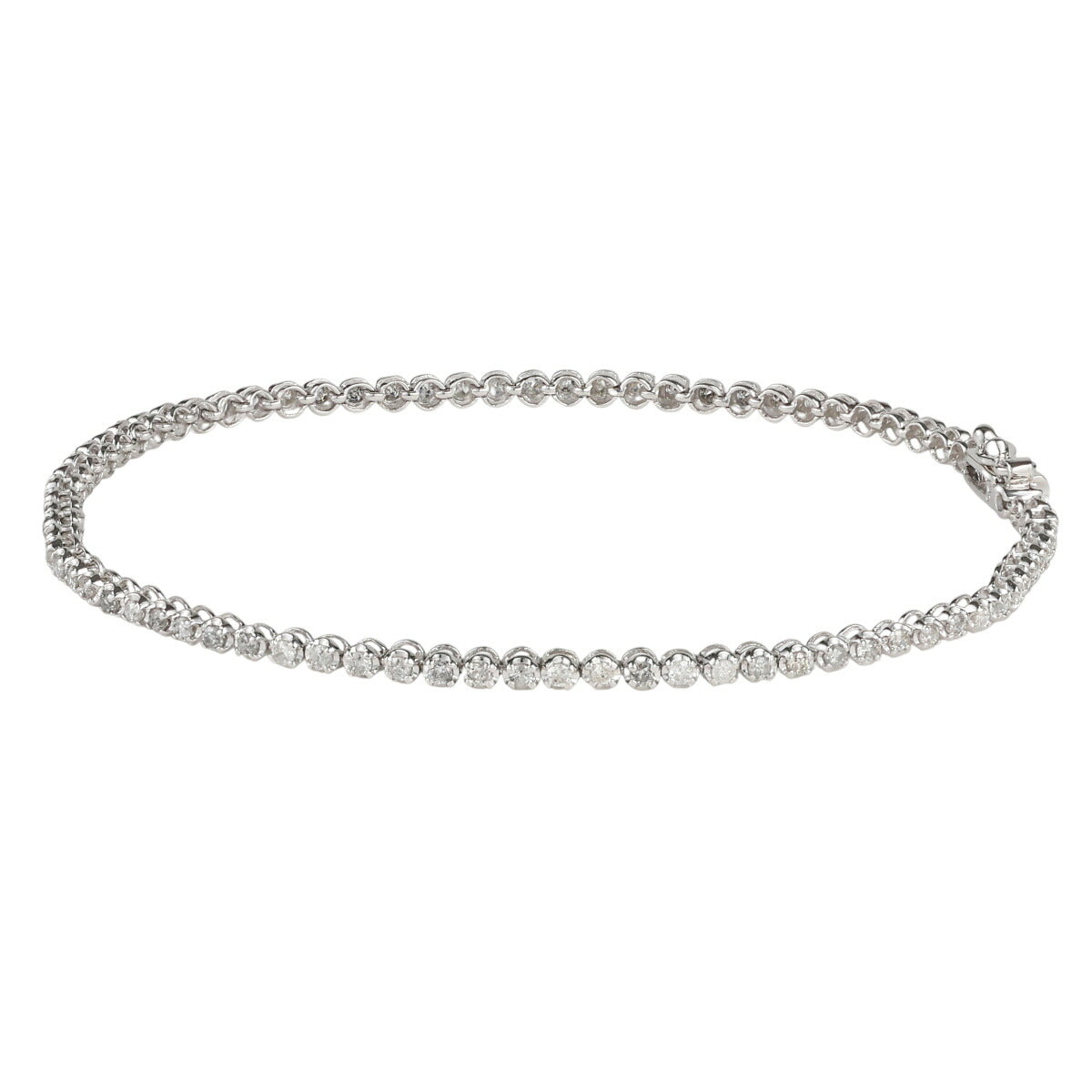 ダイヤモンド 1.00ct テニス ブレスレット K18WG J2386